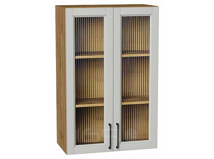 Шкаф верхний с 2-мя остекленными дверцами Сканди Grey Silkwood/Дуб Вотан 920*600*320