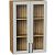 Шкаф верхний с 2-мя остекленными дверцами Сканди Grey Silkwood/Дуб Вотан 920*600*320