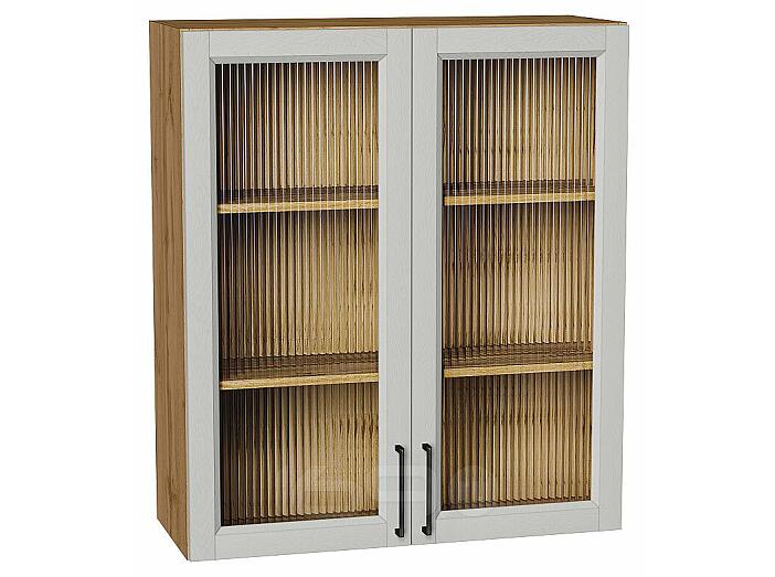 Шкаф верхний с 2-мя остекленными дверцами Сканди Grey Silkwood/Дуб Вотан 920*800*320