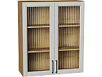 Шкаф верхний с 2-мя остекленными дверцами Сканди Grey Silkwood/Дуб Вотан 920*800*320