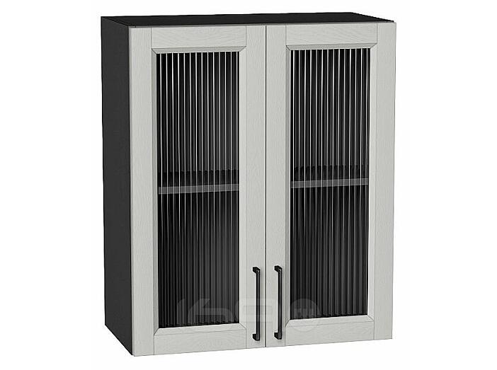 Шкаф верхний с 2-мя остекленными дверцами Сканди Grey Silkwood/Graphite 716*600*320