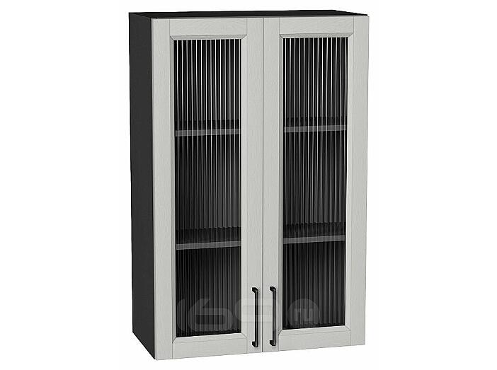 Шкаф верхний с 2-мя остекленными дверцами Сканди Grey Silkwood/Graphite 920*600*320