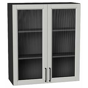 Шкаф верхний с 2-мя остекленными дверцами Сканди Grey Silkwood/Graphite 920*800*320