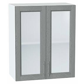 Шкаф верхний с 2-мя остекленными дверцами Сканди Grey Softwood Белый 716*600*320