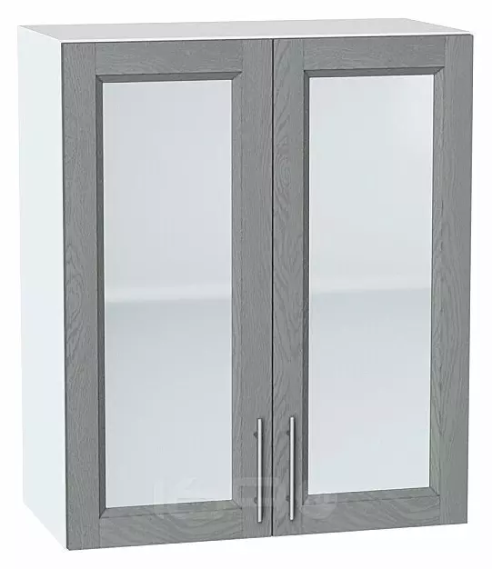 Шкаф верхний с 2-мя остекленными дверцами Сканди Grey Softwood Белый 716*600*320