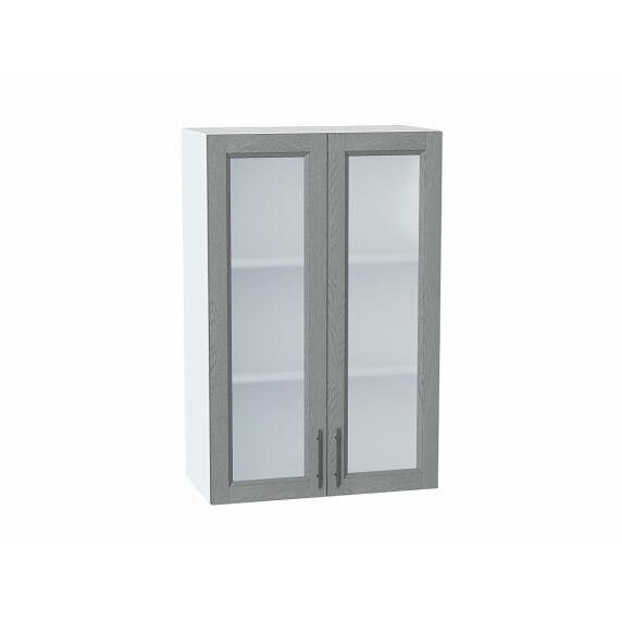 Шкаф верхний с 2-мя остекленными дверцами Сканди Grey Softwood Белый 920*600*320