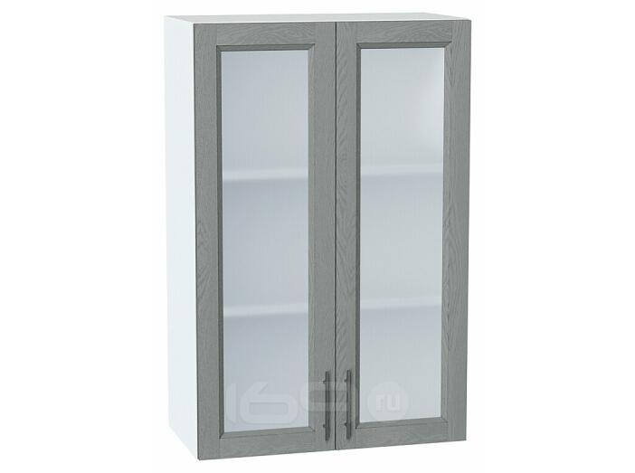 Шкаф верхний с 2-мя остекленными дверцами Сканди Grey Softwood Белый 920*600*320