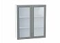 Шкаф верхний с 2-мя остекленными дверцами Сканди Grey Softwood Белый 920*800*320
