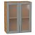 Шкаф верхний с 2-мя остекленными дверцами Сканди Grey Softwood Дуб Вотан 716*600*320