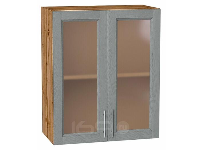 Шкаф верхний с 2-мя остекленными дверцами Сканди Grey Softwood Дуб Вотан 716*600*320