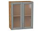 Шкаф верхний с 2-мя остекленными дверцами Сканди Grey Softwood Дуб Вотан 716*600*320