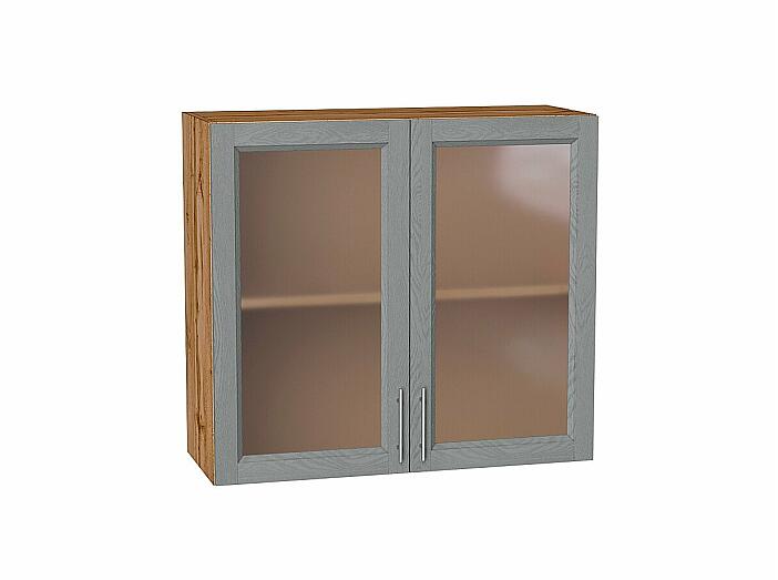 Шкаф верхний с 2-мя остекленными дверцами Сканди Grey Softwood Дуб Вотан 716*800*320