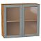 Шкаф верхний с 2-мя остекленными дверцами Сканди Grey Softwood Дуб Вотан 716*800*320
