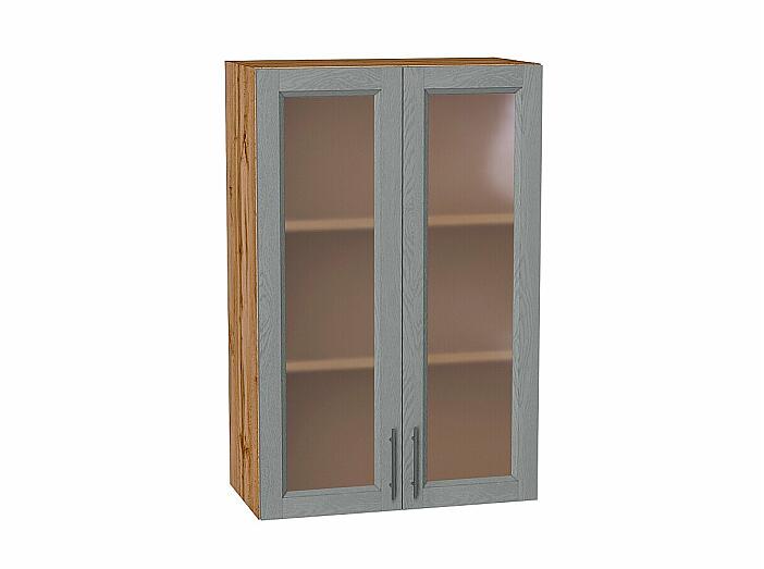 Шкаф верхний с 2-мя остекленными дверцами Сканди Grey Softwood Дуб Вотан 920*600*320