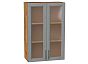 Шкаф верхний с 2-мя остекленными дверцами Сканди Grey Softwood Дуб Вотан 920*600*320