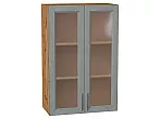 Шкаф верхний с 2-мя остекленными дверцами Сканди Grey Softwood Дуб Вотан 920*600*320