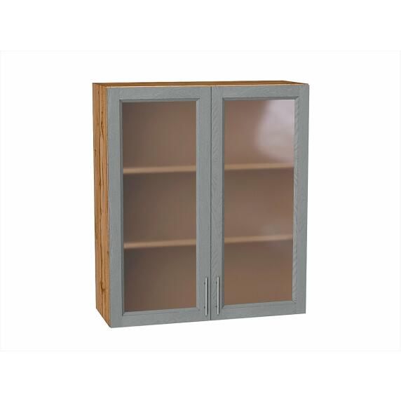 Шкаф верхний с 2-мя остекленными дверцами Сканди Grey Softwood Дуб Вотан 920*800*320