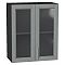 Шкаф верхний с 2-мя остекленными дверцами Сканди Grey Softwood Graphite 716*600*320 Шкаф верхний с 2-мя остекленными дверцами Сканди Grey Softwood Graphite 716*600*320
