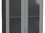 Шкаф верхний с 2-мя остекленными дверцами Сканди Grey Softwood Graphite 716*600*320