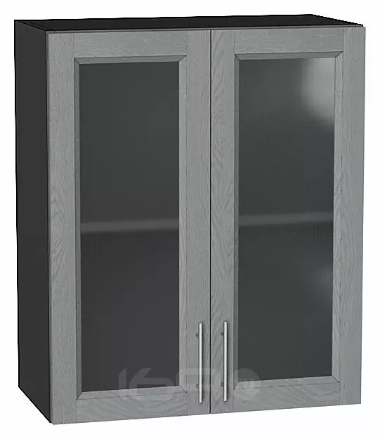 Шкаф верхний с 2-мя остекленными дверцами Сканди Grey Softwood Graphite 716*600*320