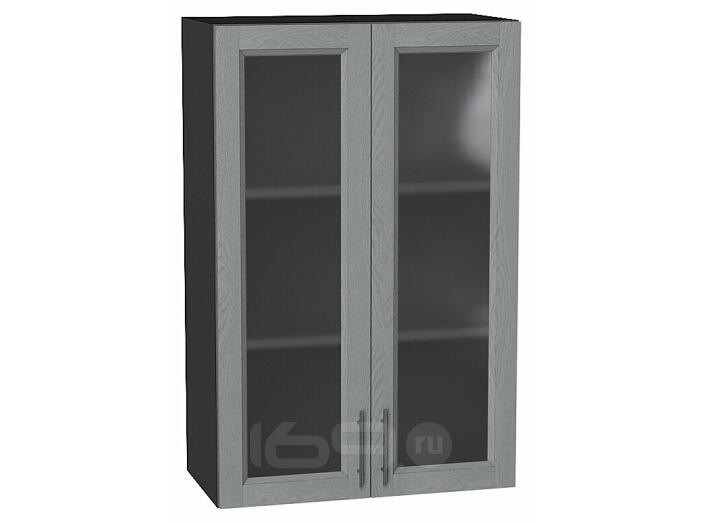 Шкаф верхний с 2-мя остекленными дверцами Сканди Grey Softwood Graphite 920*600*320
