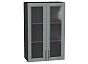 Шкаф верхний с 2-мя остекленными дверцами Сканди Grey Softwood Graphite 920*600*320