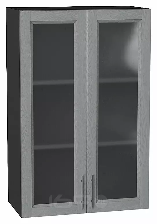 Шкаф верхний с 2-мя остекленными дверцами Сканди Grey Softwood Graphite 920*600*320