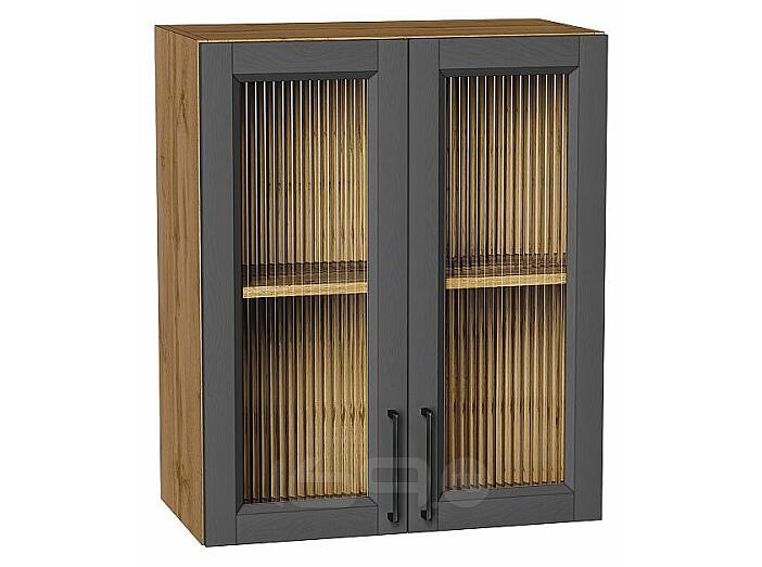 Шкаф верхний с 2-мя остекленными дверцами Сканди Stormy Silkwood/Дуб Вотан 716*600*320