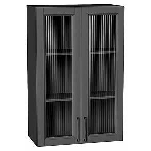 Шкаф верхний с 2-мя остекленными дверцами Сканди Stormy Silkwood/Graphite 920*600*320