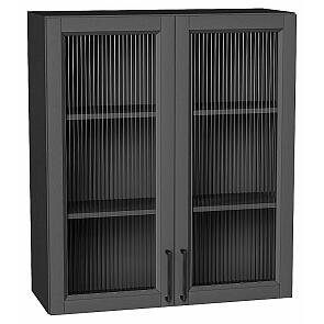 Шкаф верхний с 2-мя остекленными дверцами Сканди Stormy Silkwood/Graphite 920*800*320