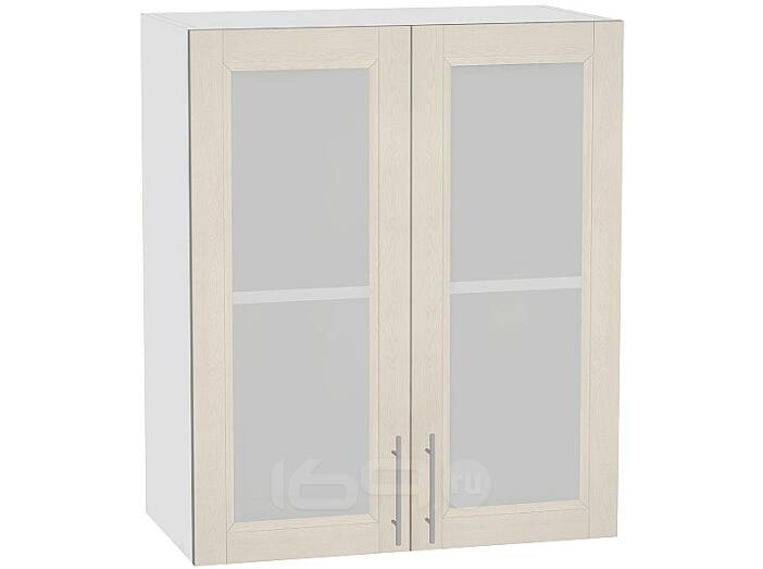 Шкаф верхний с 2-мя остекленными дверцами Сканди В 600 Cappuccino Softwood-Белый