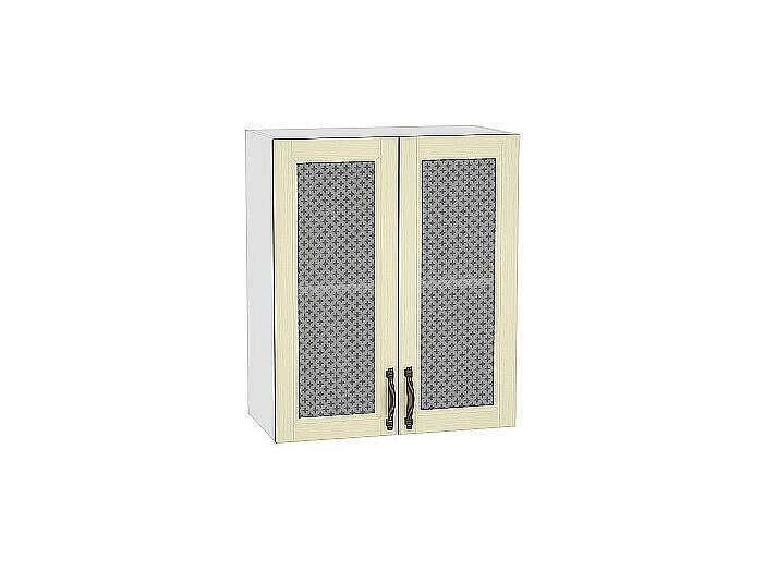 Шкаф верхний с 2-мя остекленными дверцами Сканди В 609 Ivory Wood-Белый