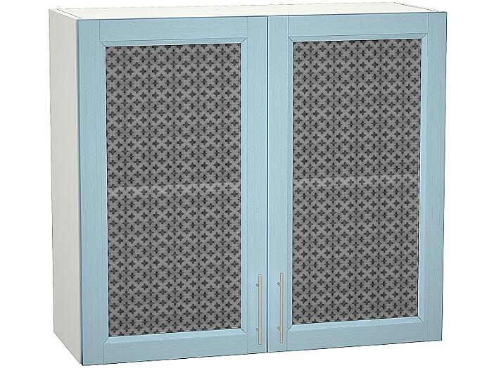Шкаф верхний с 2-мя остекленными дверцами Сканди В 809 Sky Wood-Белый
