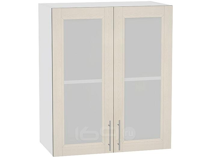 Шкаф верхний с 2-мя остекленными дверцами Сканди В 609 Cappuccino Softwood-Белый