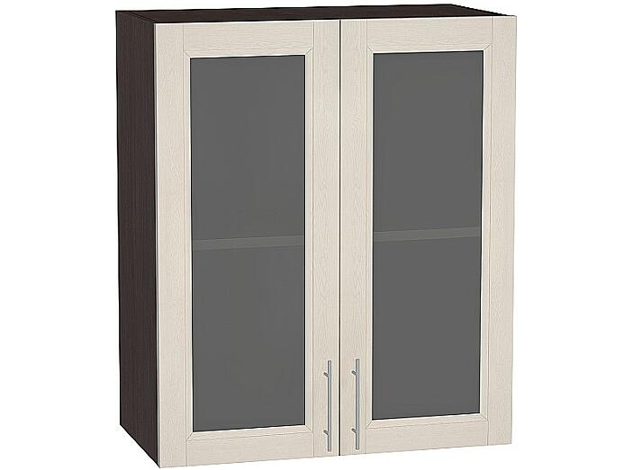 Шкаф верхний с 2-мя остекленными дверцами Сканди В 609 Cappuccino Softwood-Венге