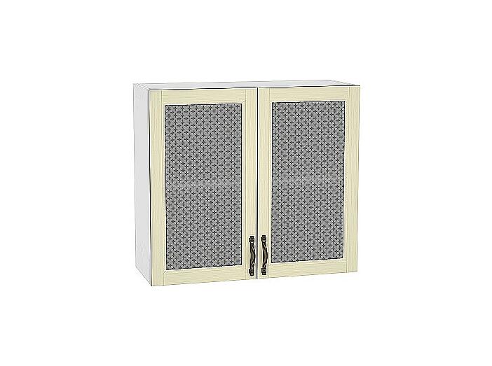 Шкаф верхний с 2-мя остекленными дверцами Сканди В 809 Ivory Wood-Белый