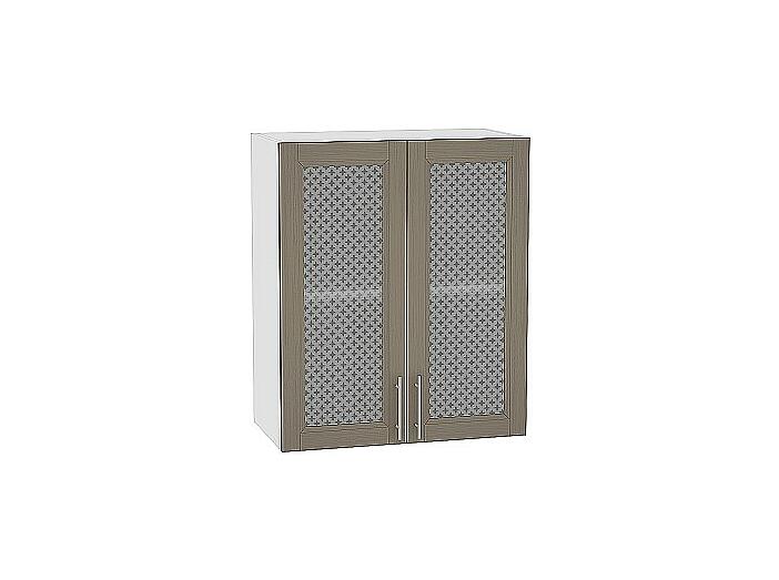 Шкаф верхний с 2-мя остекленными дверцами Сканди В 609 Cappuccino Wood-Белый