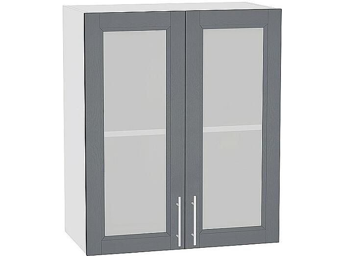 Шкаф верхний с 2-мя остекленными дверцами Сканди В 609 Graphite Softwood-Белый