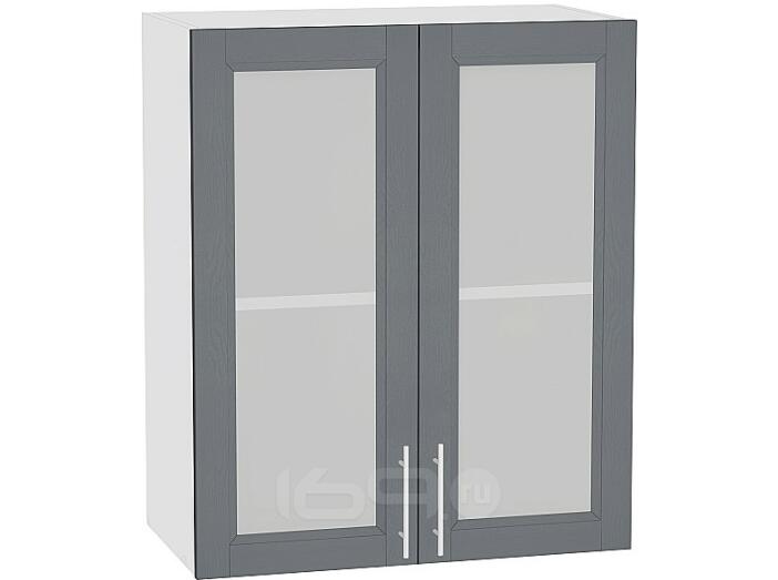 Шкаф верхний с 2-мя остекленными дверцами Сканди В 609 Graphite Softwood-Белый