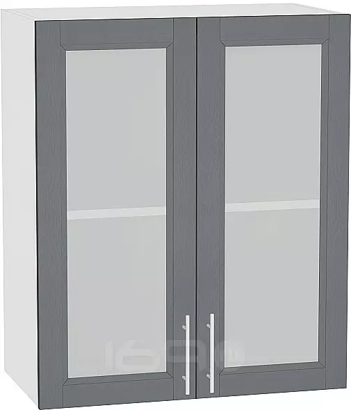 Шкаф верхний с 2-мя остекленными дверцами Сканди В 609 Graphite Softwood-Белый