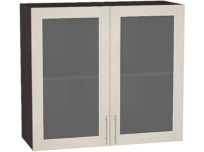 Шкаф верхний с 2-мя остекленными дверцами Сканди В 800 Cappuccino Softwood-Венге