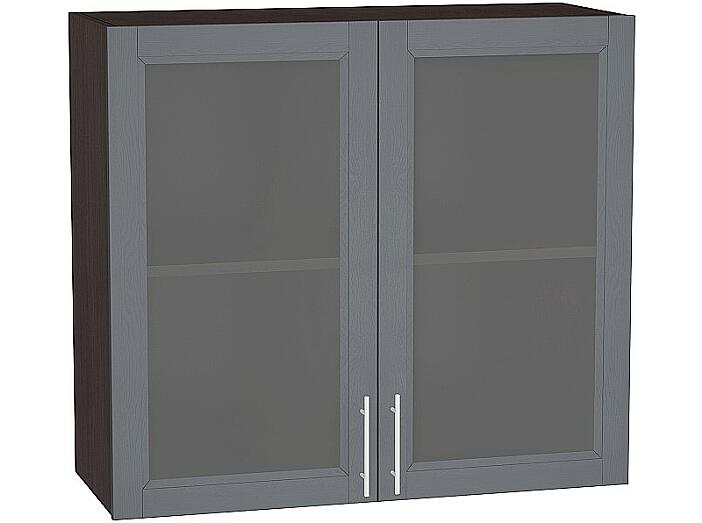 Шкаф верхний с 2-мя остекленными дверцами Сканди В 800 Graphite Softwood-Венге