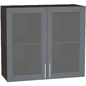 Шкаф верхний с 2-мя остекленными дверцами Сканди В 800 Graphite Softwood-Венге