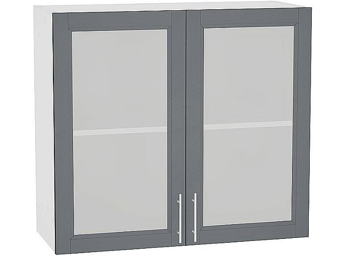 Шкаф верхний с 2-мя остекленными дверцами Сканди В 800 Graphite Softwood-Белый