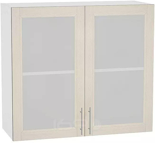 Шкаф верхний с 2-мя остекленными дверцами Сканди В 809 Cappuccino Softwood-Белый