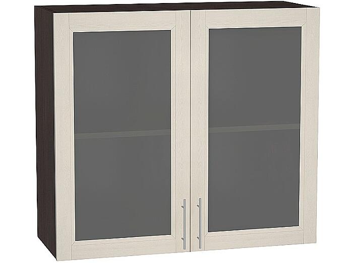 Шкаф верхний с 2-мя остекленными дверцами Сканди В 809 Cappuccino Softwood-Венге