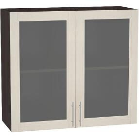Шкаф верхний с 2-мя остекленными дверцами Сканди В 809 Cappuccino Softwood-Венге