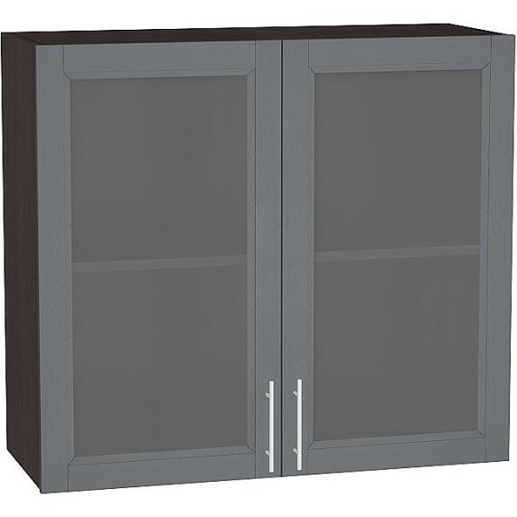 Шкаф верхний с 2-мя остекленными дверцами Сканди В 809 Graphite Softwood-Венге