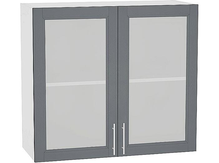 Шкаф верхний с 2-мя остекленными дверцами Сканди В 809 Graphite Softwood-Белый