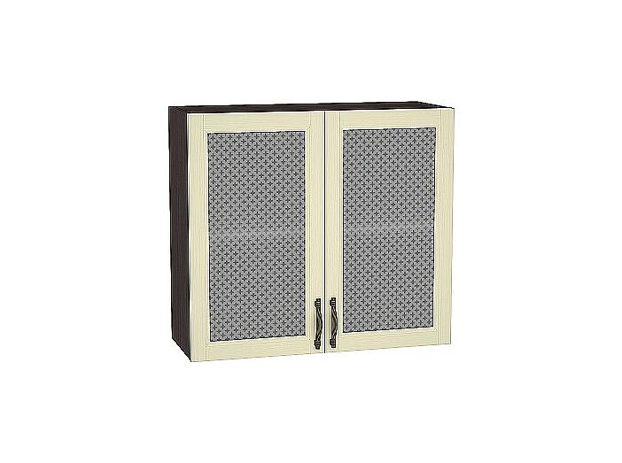 Шкаф верхний с 2-мя остекленными дверцами Сканди В 809 Ivory Wood-Венге